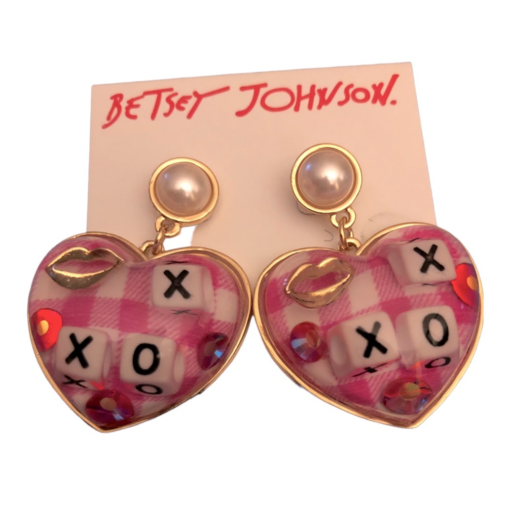 Betsey Johnson Checkered Gingham Earrings